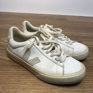VEJA Campo White Leather/Canvas Lace Up Low Top Casual Sneakers Womens Size 8